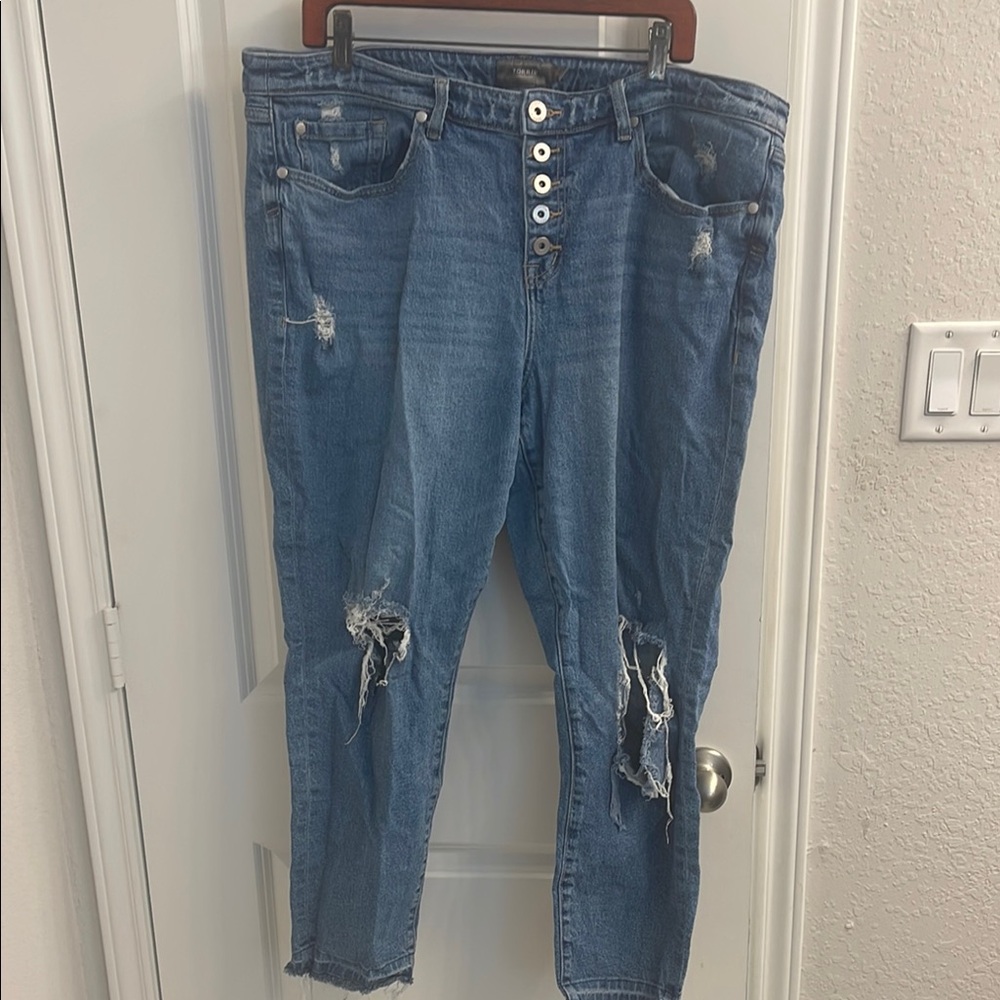 Torrid  Distressed Blue Jeans